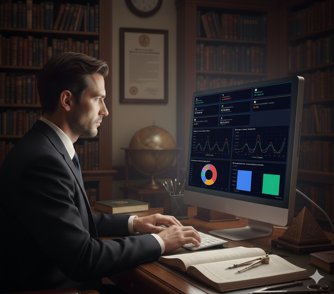 Usuário trabalhando no sistema Colunarius